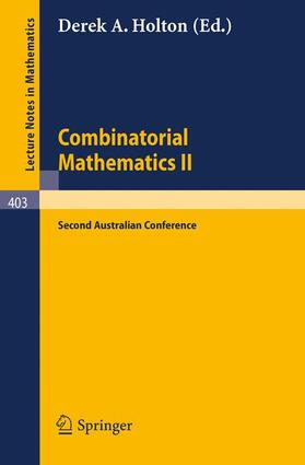 Holton | Combinatorial Mathematics II | Buch | 978-3-540-06903-4 | sack.de