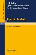 Lehto / Nevanlinna / Louhivaara |  Topics in Analysis | Buch |  Sack Fachmedien