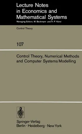 Lions / Bensoussan |  Control Theory, Numerical Methods and Computer Systems Modelling | Buch |  Sack Fachmedien