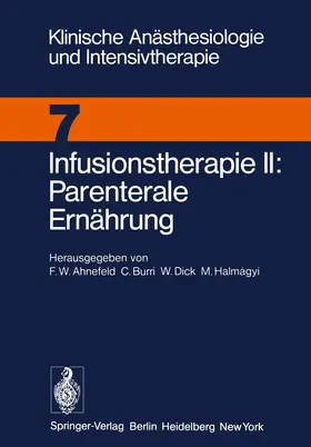  Infusionstherapie II Parenterale Ernährung | Buch |  Sack Fachmedien