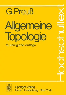 Preuss |  Allgemeine Topologie | Buch |  Sack Fachmedien