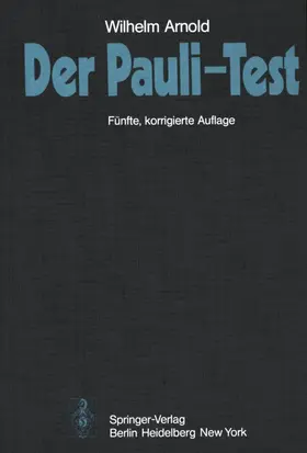 Arnold |  Der Pauli-Test | Buch |  Sack Fachmedien