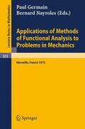 Nayroles / Germain |  Applications of Methods of Functional Analysis to Problems in Mechanics | Buch |  Sack Fachmedien