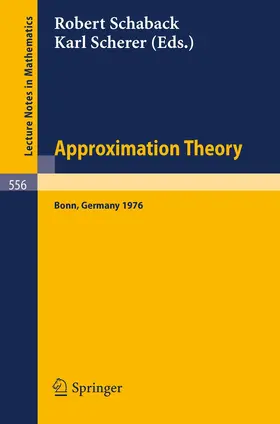 Schaback / Scherer |  Approximation Theory | Buch |  Sack Fachmedien