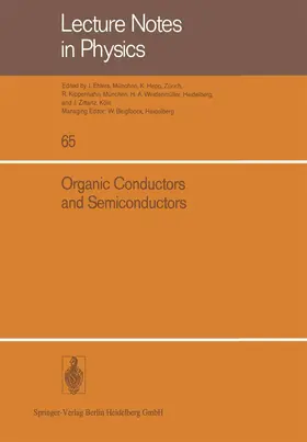 Pal / Grüner / Janossy |  Organic Conductors and Semiconductors | Buch |  Sack Fachmedien