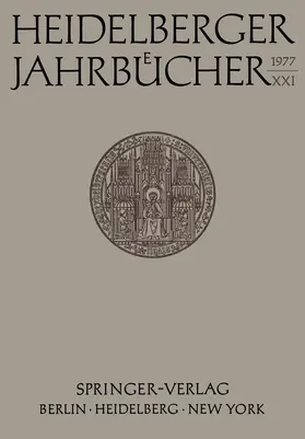 ? |  Heidelberger Jahrbücher | Buch |  Sack Fachmedien