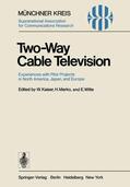 Kaiser / Witte / Marko |  Two-Way Cable Television | Buch |  Sack Fachmedien