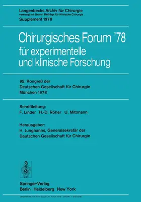 Junghanns |  95. Kongreß der Deutschen Gesellschaft für Chirurgie, München, 3. bis 6. Mai 1978 | Buch |  Sack Fachmedien