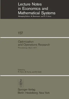 Henn / Korte / Oettli |  Optimization and Operations Research | Buch |  Sack Fachmedien