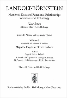 Berndt / Jones / Lehnig |  Organic Anion Radicals / Organische Anion-Radikale | Buch |  Sack Fachmedien