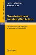 Kotz / Galambos |  Characterizations of Probability Distributions. | Buch |  Sack Fachmedien