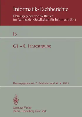 Schindler / Giloi |  GI - 8. Jahrestagung | Buch |  Sack Fachmedien
