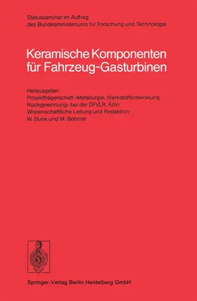  Keramische Komponenten für Fahrzeug-Gasturbinen | Buch |  Sack Fachmedien