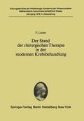 Linder |  Der Stand der chirurgischen Therapie in der modernen Krebsbehandlung | Buch |  Sack Fachmedien