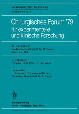 Junghanns |  Chirurgisches Forum '79 | Buch |  Sack Fachmedien
