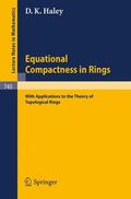 Haley |  Equational Compactness in Rings | Buch |  Sack Fachmedien