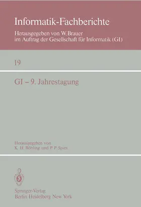 Böhling / Spies |  GI - 9. Jahrestagung | Buch |  Sack Fachmedien