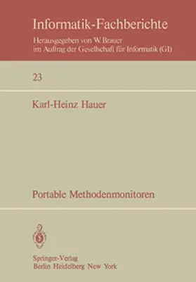 Hauer |  Portable Methodenmonitoren | Buch |  Sack Fachmedien