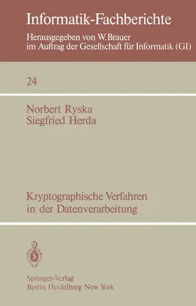 Ryska / Herda |  Kryptographische Verfahren in der Datenverarbeitung | Buch |  Sack Fachmedien