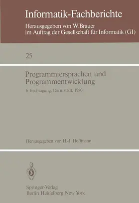 Hoffmann | Programmiersprachen und Programmentwicklung | Buch | 978-3-540-09937-6 | www.sack.de