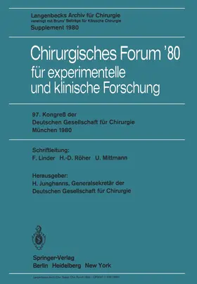 Junghanns |  Chirurgisches Forum'80 | Buch |  Sack Fachmedien