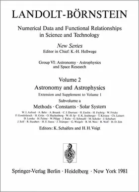 Schaifers / Voigt |  Methods, Constants, Solar System / Methoden, Konstanten, Sonnensystem | Buch |  Sack Fachmedien
