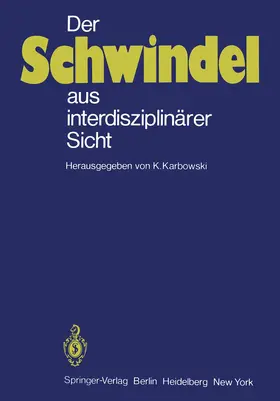 Karbowski |  Der Schwindel aus interdisziplinärer Sicht | Buch |  Sack Fachmedien