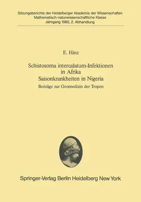 Hinz |  Schistosoma intercalatum-Infektionen in Afrika Saisonkrankheiten in Nigeria | Buch |  Sack Fachmedien