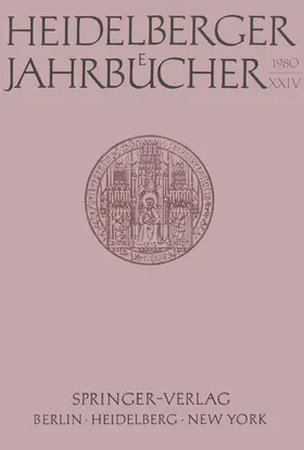 ? |  Heidelberger Jahrbücher | Buch |  Sack Fachmedien