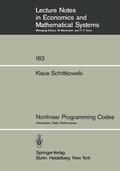 Schittkowski |  Nonlinear Programming Codes | Buch |  Sack Fachmedien