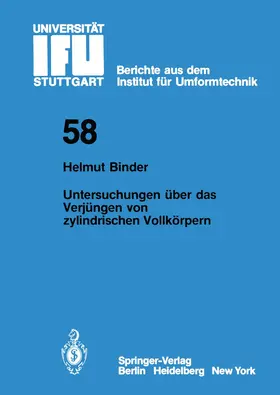 Binder |  Untersuchungen über das Verjüngen von zylindrischen Vollkörpern | Buch |  Sack Fachmedien