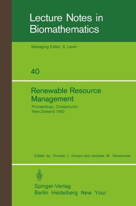 Skowronski / Vincent | Renewable Resource Management | Buch | 978-3-540-10566-4 | sack.de