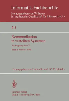 Schindler / Schröder |  Kommunikation in verteilten Systemen | Buch |  Sack Fachmedien