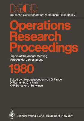 Fandel / Fischer / Pfohl | DGOR | Buch | 978-3-540-10801-6 | www.sack.de