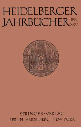 Schipperges |  Heidelberger Jahrbücher | Buch |  Sack Fachmedien