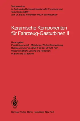  Keramische Komponenten für Fahrzeug-Gasturbinen II | Buch |  Sack Fachmedien