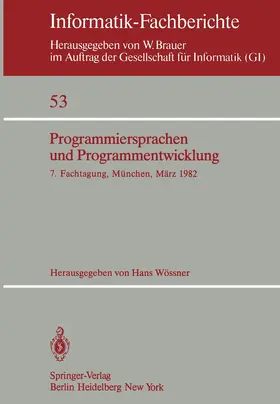 Wössner |  Programmiersprachen und Programmentwicklung | Buch |  Sack Fachmedien
