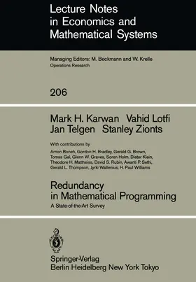 Karwan / Lotfi / Telgen |  Redundancy in Mathematical Programming | Buch |  Sack Fachmedien