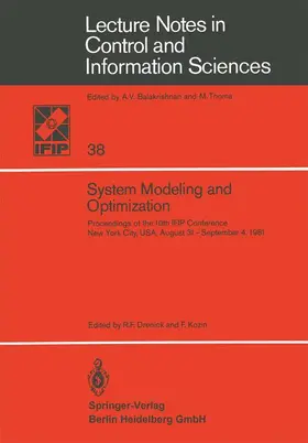 Kozin / Drenick |  System Modeling and Optimization | Buch |  Sack Fachmedien