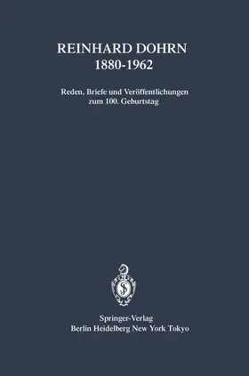Groeben | Reinhard Dohrn 1880-1962 | Buch | 978-3-540-12129-9 | www.sack.de