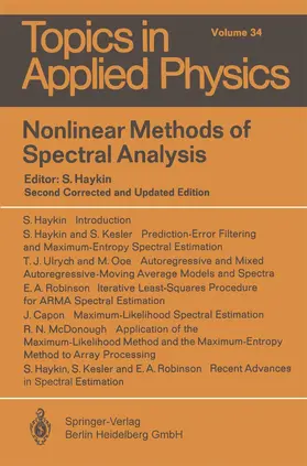 Haykin | Nonlinear Methods of Spectral Analysis | Buch | 978-3-540-12386-6 | www.sack.de