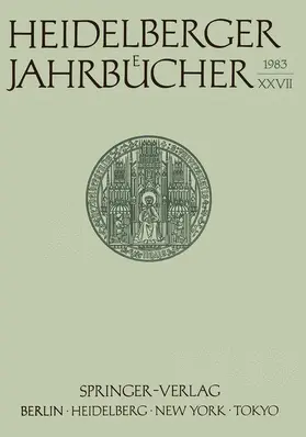  Heidelberger Jahrbücher | Buch |  Sack Fachmedien