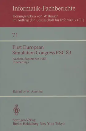 Ameling |  First European Simulation Congress ESC 83 | Buch |  Sack Fachmedien