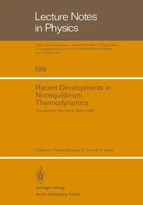 Casas-Vazquez / Jou / Lebon |  Recent Developments in Nonequilibrium Thermodynamics | Buch |  Sack Fachmedien
