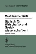 Maass / Riess / Mürdter |  Statistik für Wirtschafts- und Sozialwissenschaftler II | Buch |  Sack Fachmedien