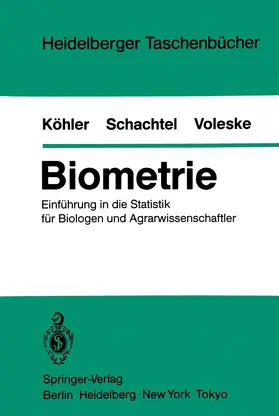 Köhler / Voleske / Schachtel |  Biometrie | Buch |  Sack Fachmedien