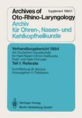  Verhandlungsbericht 1984 der Deutschen Gesellschaft für Hals- Nasen- Ohren-Heilkunde, Kopf- und Hals-Chirurgie | Buch |  Sack Fachmedien
