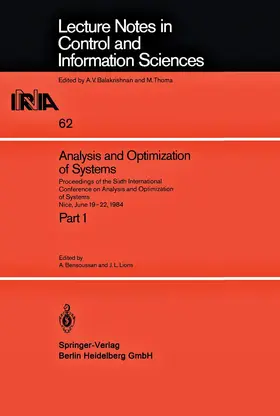 Lions / Bensoussan |  Analysis and Optimization of Systems | Buch |  Sack Fachmedien
