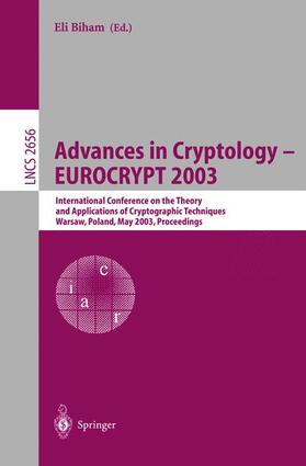 Biham |  Advances in Cryptology ¿ EUROCRYPT 2003 | Buch |  Sack Fachmedien