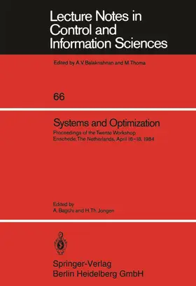 Jongen / Bagchi |  Systems and Optimization | Buch |  Sack Fachmedien